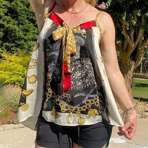 Express satin babydoll tank top blouse